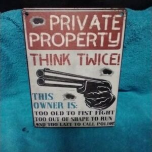 Private Property Wooden Sign Warning